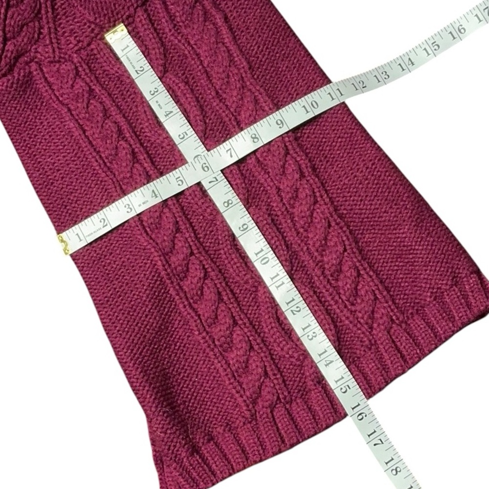 Cozy Cable Knit Dog Sweater in Plum - Picture 6 of 9